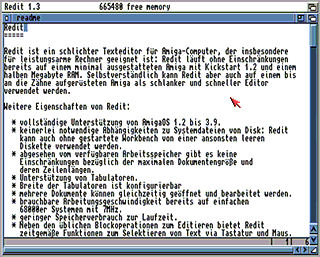 AmigaOS 3.1 running Redit