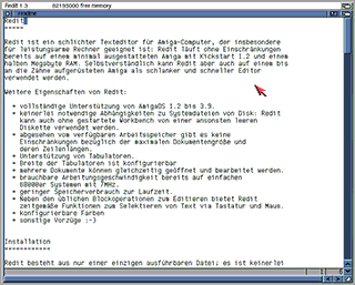 AmigaOS 3.9 running Redit